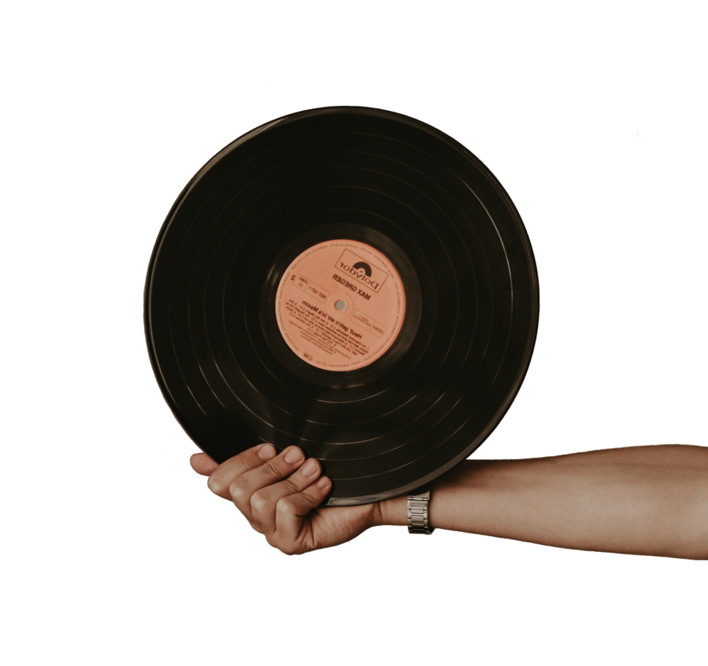 hand holding vinyl